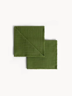 coincasa Biancheria Da Tavola|Tovaglie E Tovaglioli|Set di 2 tovaglioli in mussola di puro cotone Verde