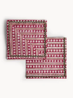 coincasa Biancheria Da Tavola|Tovaglie E Tovaglioli|Set di 2 tovaglioli in puro cotone con stampa block print Rosa