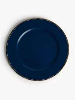 coincasa Piatti|Sottopiatto in plastica con filo oro Blu scuro