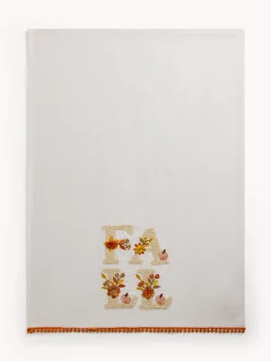 coincasa Biancheria Da Tavola|Grembiuli E Strofinacci|Strofinaccio in puro cotone con ricamo Beige