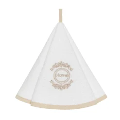 coincasa Grembiuli E Strofinacci|Strofinaccio rotondo in morbida spugna di puro cotone con ricamo Bianco