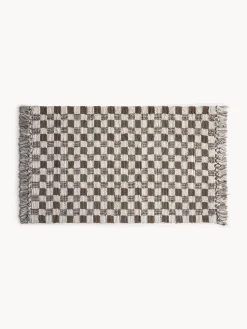 coincasa Tappeti Bagno|Tappeto bagno in cotone fantasia a scacchiera Beige