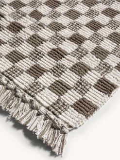 coincasa Tappeti Bagno|Tappeto bagno in cotone fantasia a scacchiera Beige