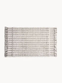 coincasa Tappeti Bagno|Tappeto bagno in cotone fantasia a trattini Bianco