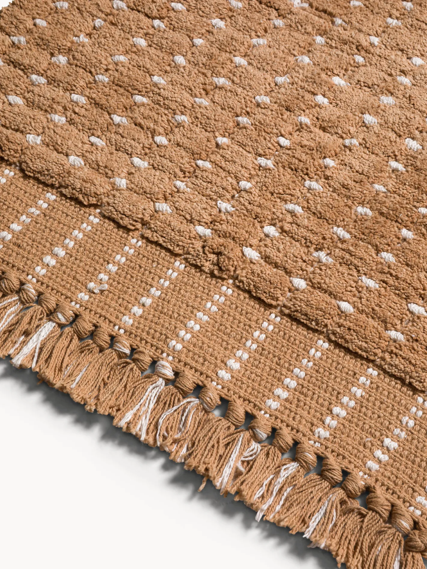 coincasa Tappeti Bagno|Tappeto bagno in cotone fantasia a trattini Beige scuro