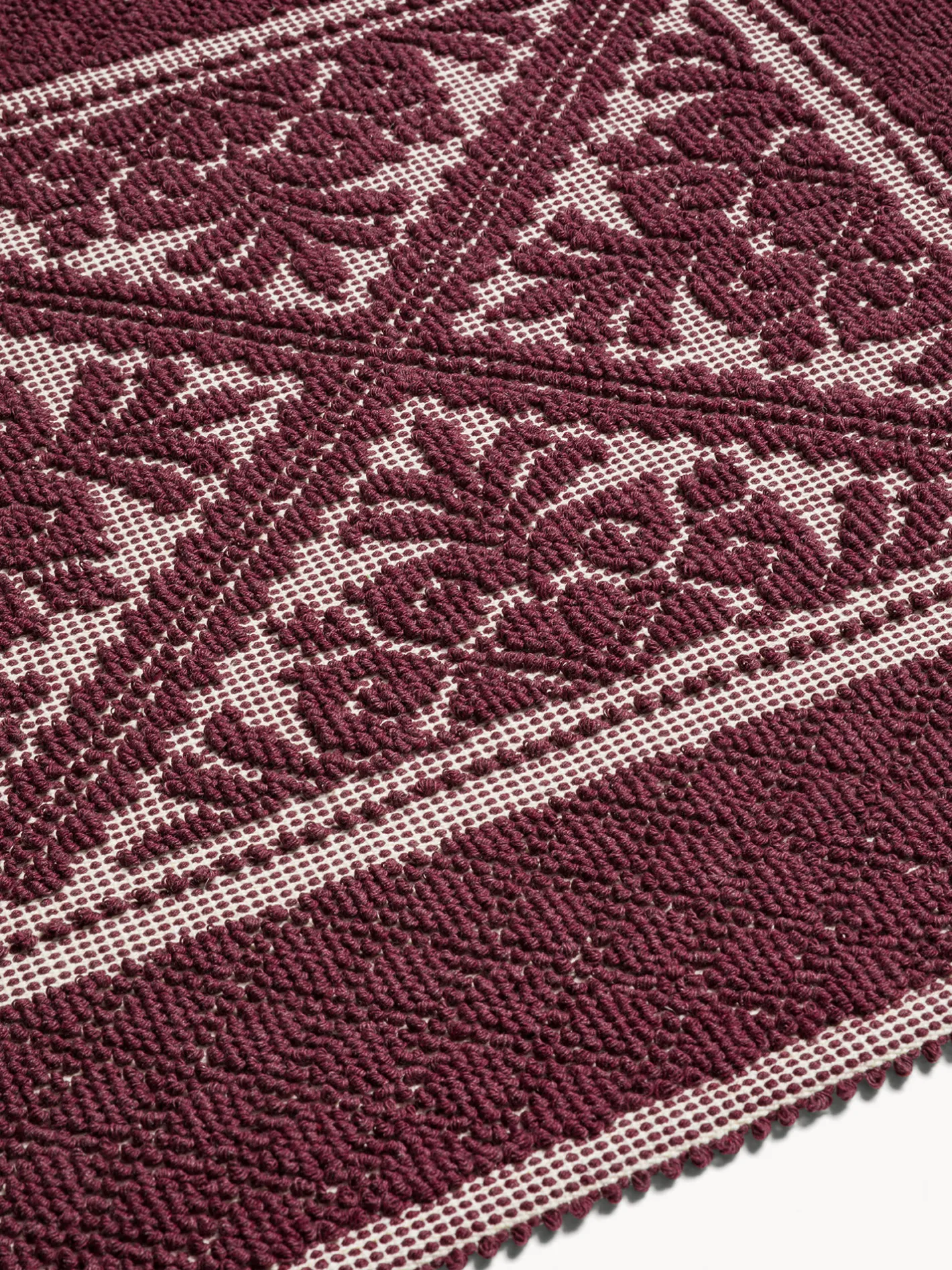 coincasa Tappeti Cucina|Tappeto da cucina sardo in puro cotone tinta unita Rosso bordeaux