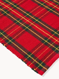 coincasa Tappeti Cucina|Tappeto da cucina tartan in puro cotone Rosso