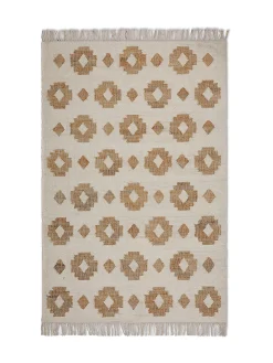 coincasa Tappeti|Tappeti Soggiorno|Tappeto juta motivo geometrico Bianco