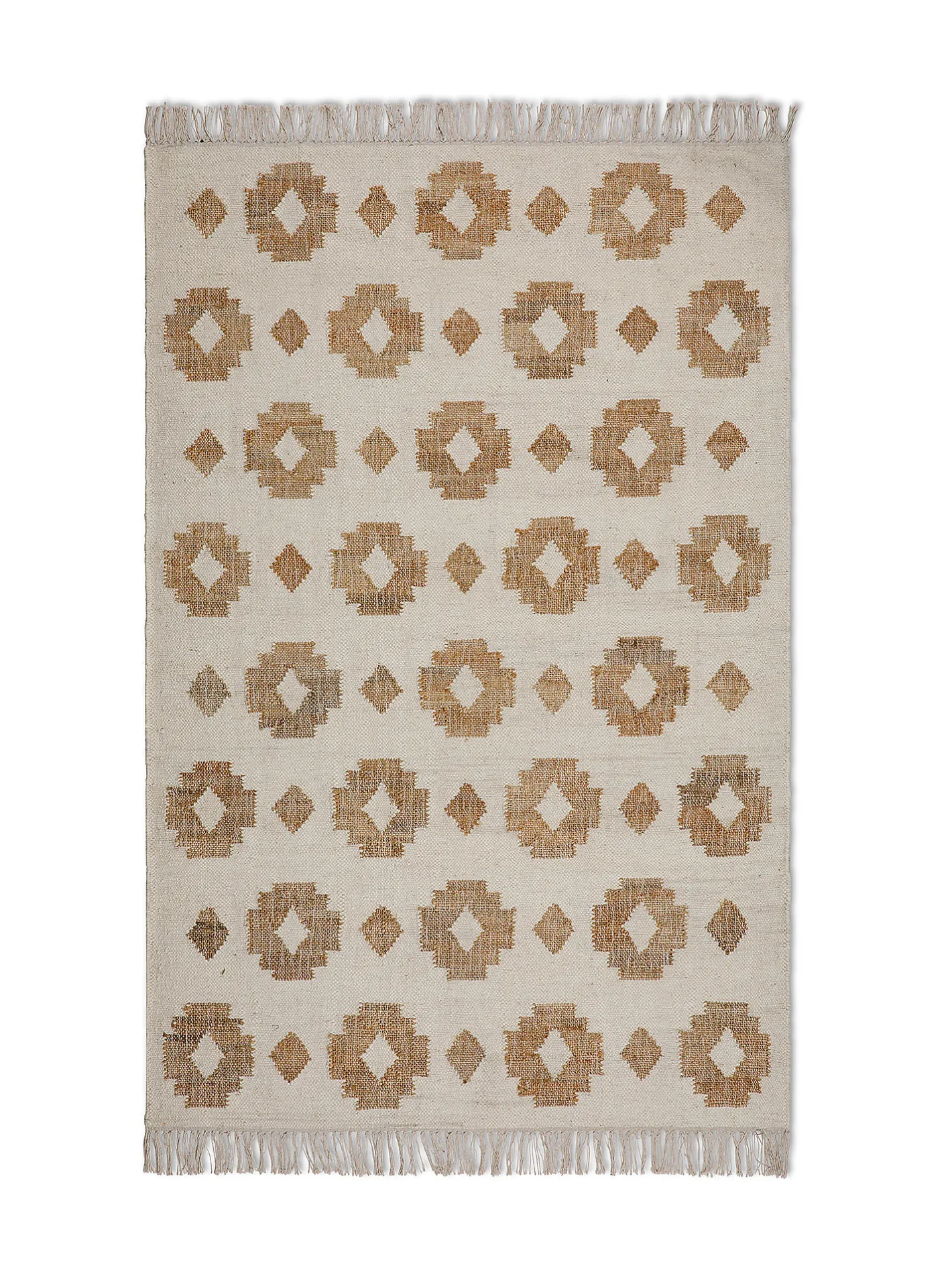 coincasa Tappeti|Tappeti Soggiorno|Tappeto juta motivo geometrico Bianco