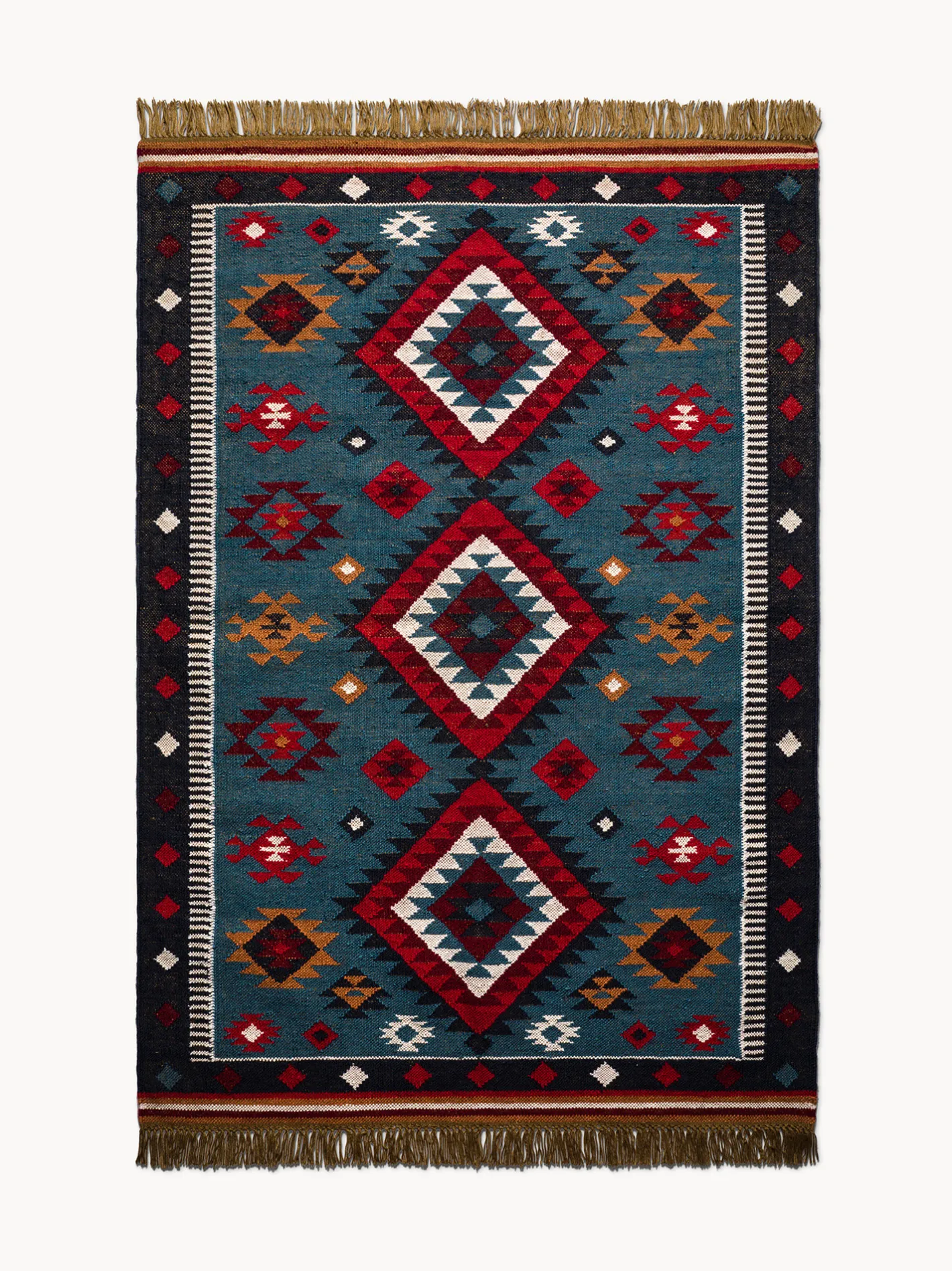 coincasa Tappeti|Tappeti Soggiorno|Tappeto stile Navajo con motivo geometrico e frange Multicolor