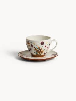coincasa Tazze, Mug E Tazzine|Tazza caffè in stoneware motivo foglioline Multicolor