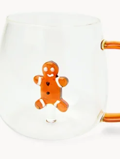 coincasa Tazze, Mug E Tazzine|Tazze, Mug E Tazzine Natalizie|Tazza colazione in vetro borosilicato dettaglio gingerbread Trasparente