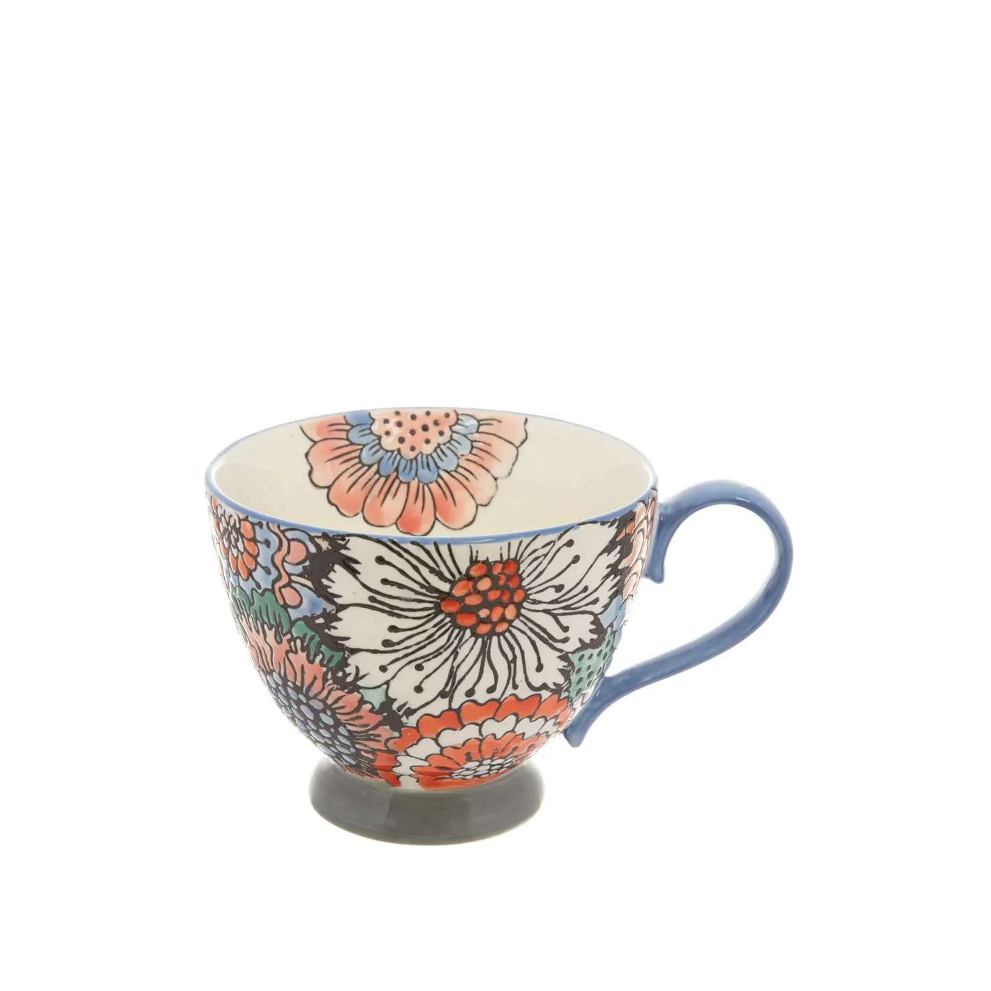 coincasa Tazze, Mug E Tazzine|Tazza da colazione stoneware dipinta a mano Multicolor