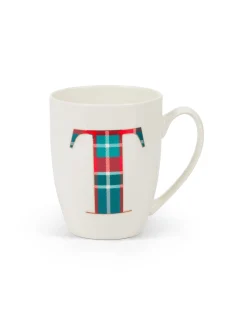 coincasa Tazze, Mug E Tazzine Natalizie|Tazza in porcellana lettera tartan Bianco