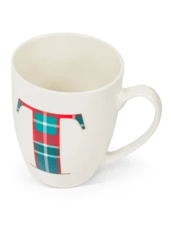coincasa Tazze, Mug E Tazzine Natalizie|Tazza in porcellana lettera tartan Bianco