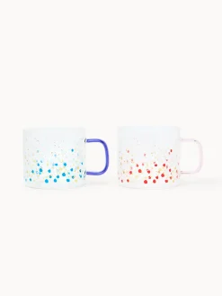 coincasa Tazze, Mug E Tazzine|Tazze, Mug E Tazzine Natalizie|Tazze da tè in vetro borosilicato motivo dots Trasparente
