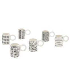 coincasa Tazze, Mug E Tazzine|Tazzina caffè ceramica decorata Bianco/Nero