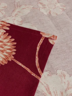 coincasa Arredo Soggiorno|Telo arredo in panama di cotone stampa floreale Rosso bordeaux