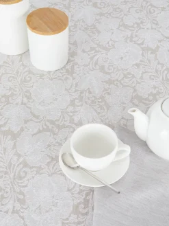 coincasa Biancheria Da Tavola|Tovaglie E Tovaglioli|Tovaglia centrotavola lino e cotone motivo ornamentale Bianco