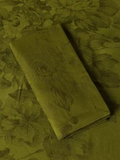 coincasa Biancheria Da Tavola|Tovaglie E Tovaglioli|Tovaglia in cotone e lino jacquard motivo floreale Verde
