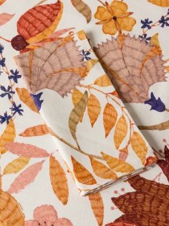 coincasa Biancheria Da Tavola|Tovaglie E Tovaglioli|Tovaglia in panama di puro cotone stampa foliage Arancione