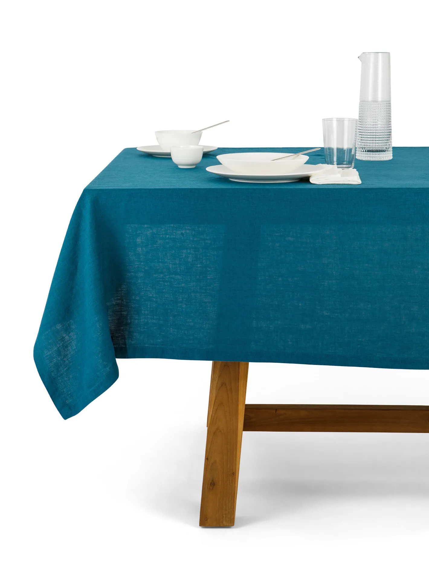 coincasa Biancheria Da Tavola|Tovaglie E Tovaglioli|Tovaglia puro lino lavato tinta unita Petrolio