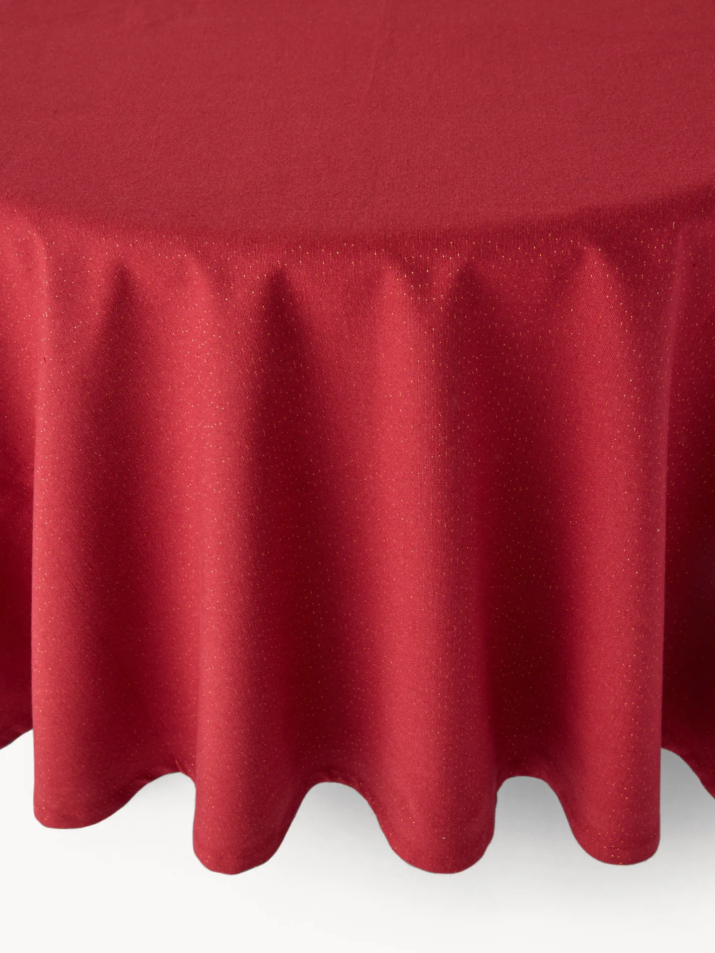 coincasa Tovaglie E Tovaglioli|Tovaglie E Runner Natalizi|Tovaglia rotonda in cotone e lurex Rosso