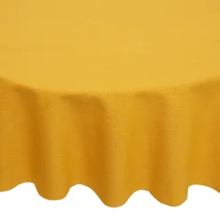 coincasa Biancheria Da Tavola|Tovaglie E Tovaglioli|Tovaglia rotonda puro cotone fiammato tinta unita Giallo ocra