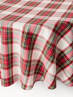 coincasa Tovaglie E Tovaglioli|Tovaglie E Runner Natalizi|Tovaglia rotonda tartan in puro cotone tinto filo Multicolor