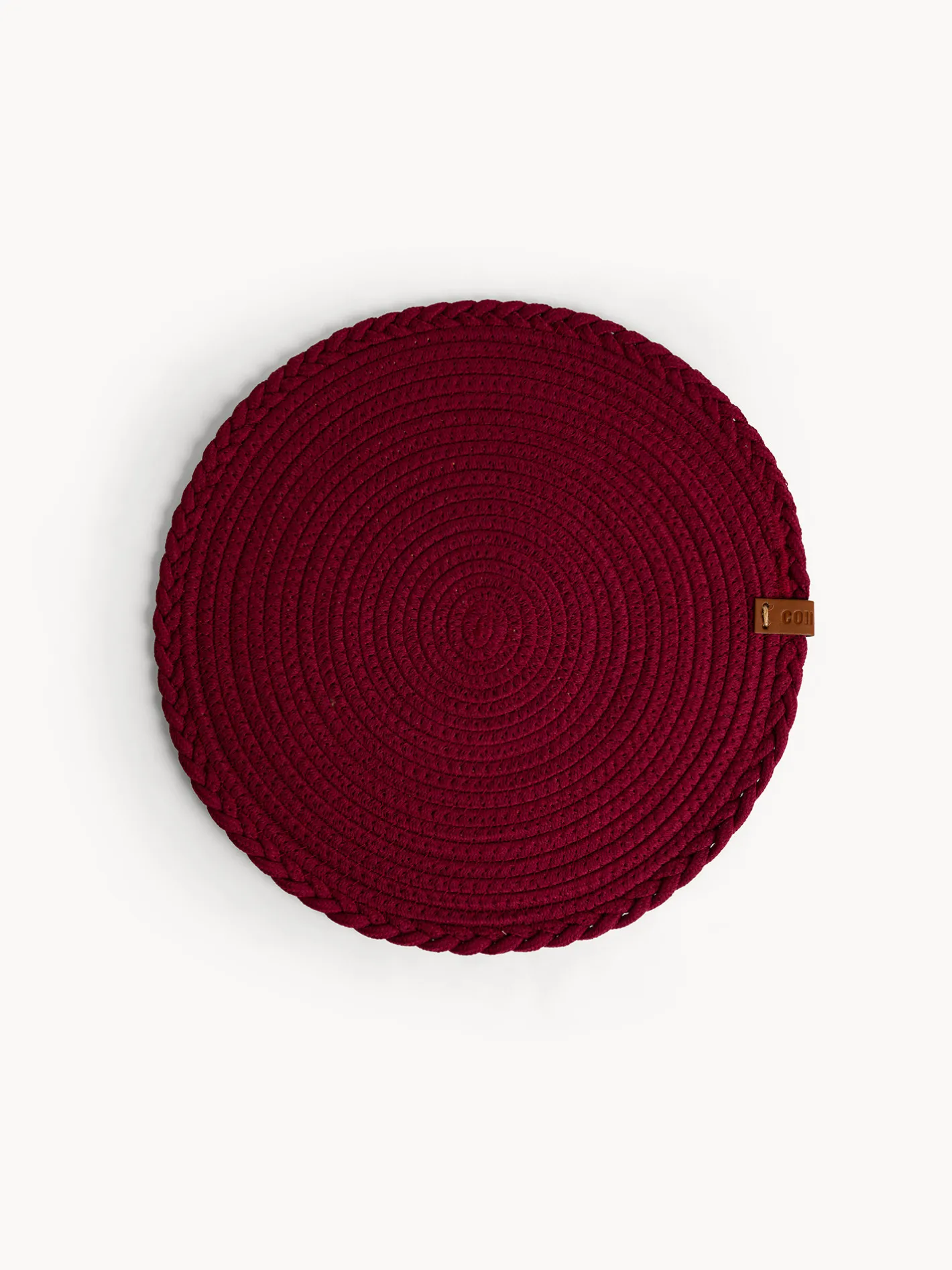 coincasa Biancheria Da Tavola|Tovagliette|Tovaglietta con bordo in corda Rosso bordeaux