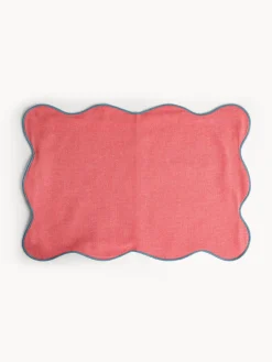 coincasa Biancheria Da Tavola|Tovagliette|Tovaglietta in cotone con bordi smerlati e overlock Rosa cipria