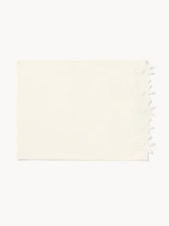 coincasa Tovagliette|Tovagliette Natalizie|Tovaglietta in slub di puro cotone con applicazione fiocchi di neve Bianco