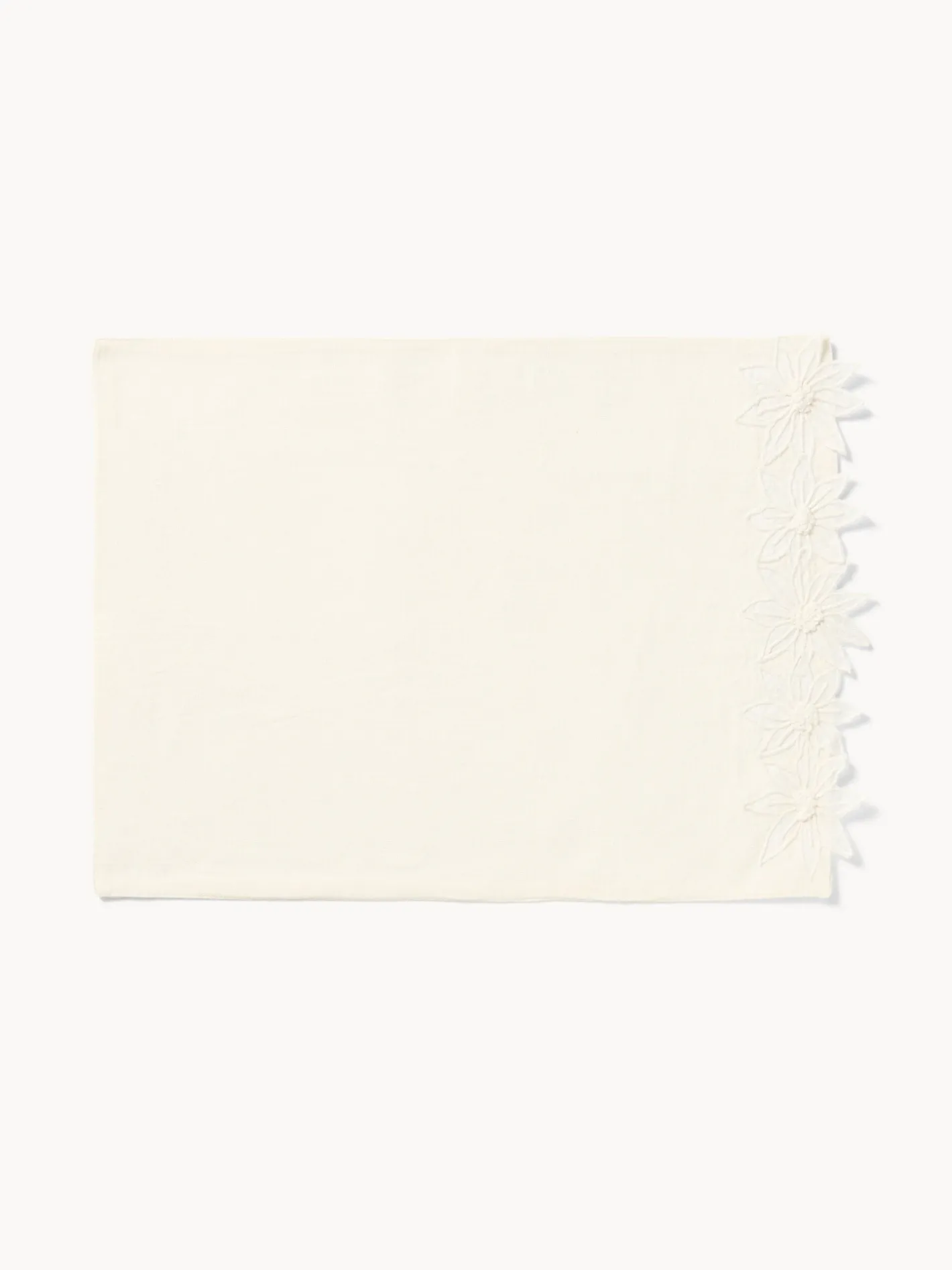 coincasa Tovagliette|Tovagliette Natalizie|Tovaglietta in slub di puro cotone con applicazione fiocchi di neve Bianco