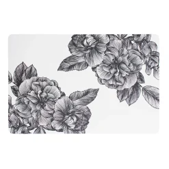 coincasa Biancheria Da Tavola|Tovagliette|Tovaglietta PVC motivo fiori Nero/Bianco