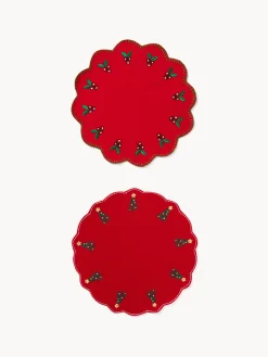 coincasa Tovagliette|Tovagliette Natalizie|Tovagliette in feltro di lana con ricami Multicolor