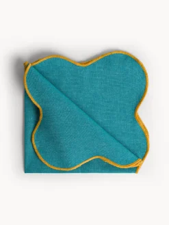 coincasa Biancheria Da Tavola|Tovaglie E Tovaglioli|Tovagliolo in cotone con bordi smerlati e overlock Verde acqua