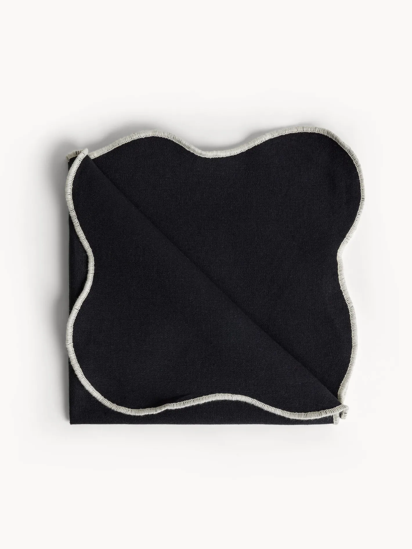 coincasa Biancheria Da Tavola|Tovaglie E Tovaglioli|Tovagliolo in cotone con bordi smerlati e overlock Nero