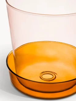 coincasa Soprammobili E Orologi|Vaso con piattino in vetro borosilicato Arancione
