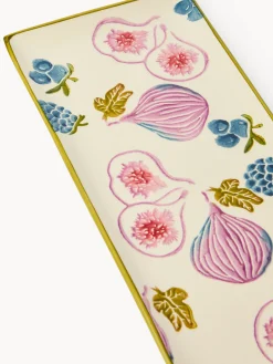 coincasa Vassoi E Alzate|Vassoio in ceramica motivo fichi dipinto a mano Multicolor