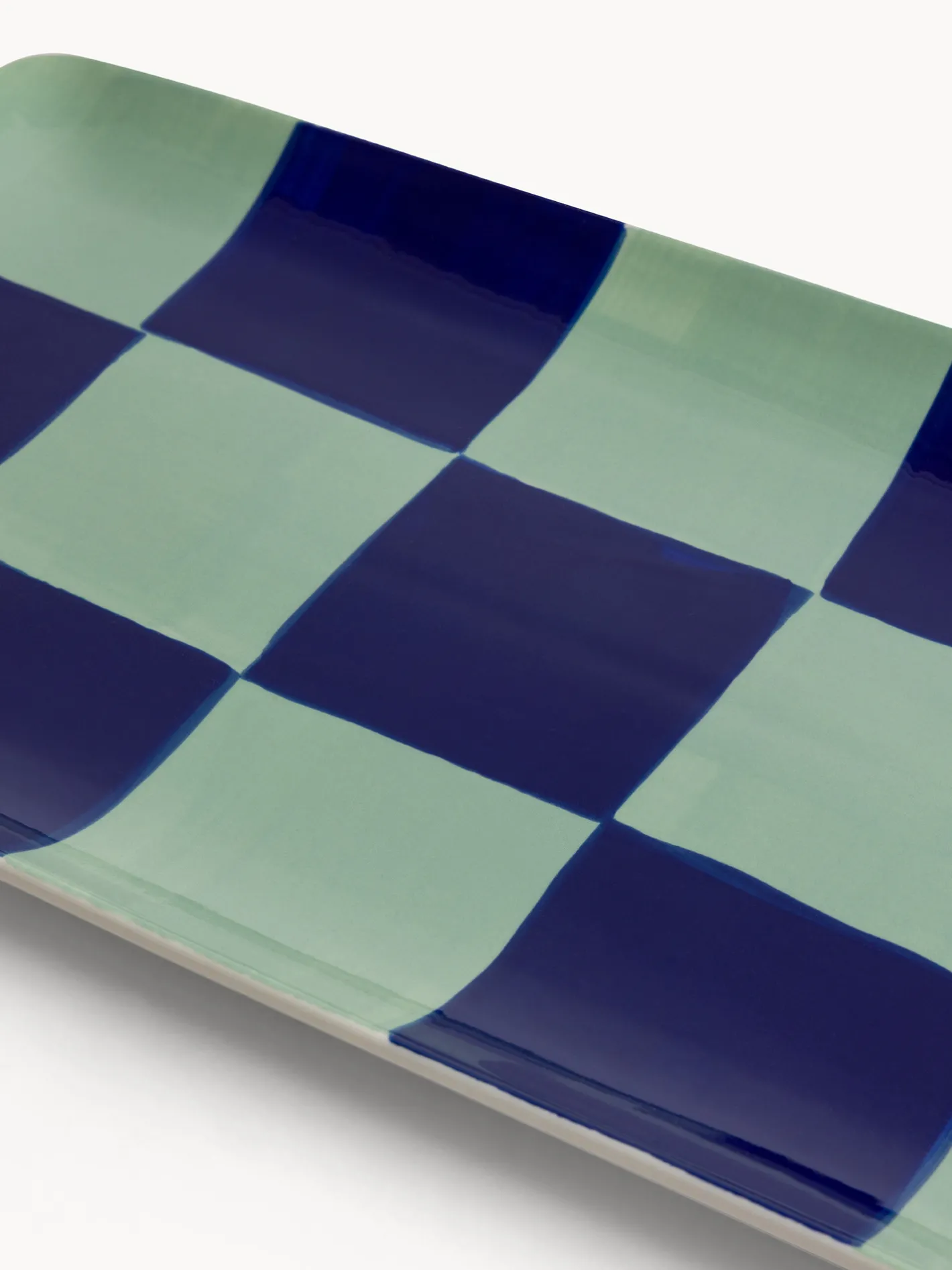 coincasa Vassoi E Alzate|Vassoio in ceramica motivo check Multicolor