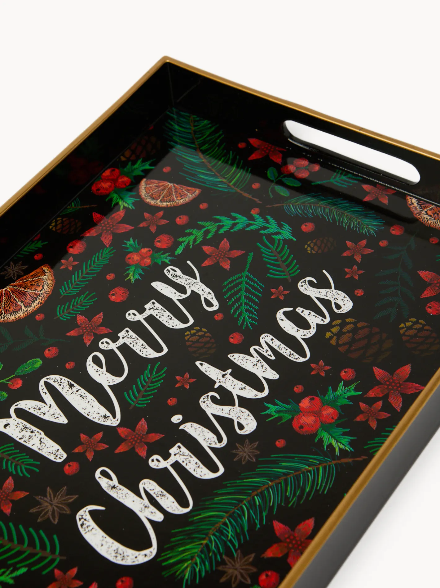 coincasa Vassoi E Alzate|Vassoio rettangolare motivo Merry Christmas Multicolor