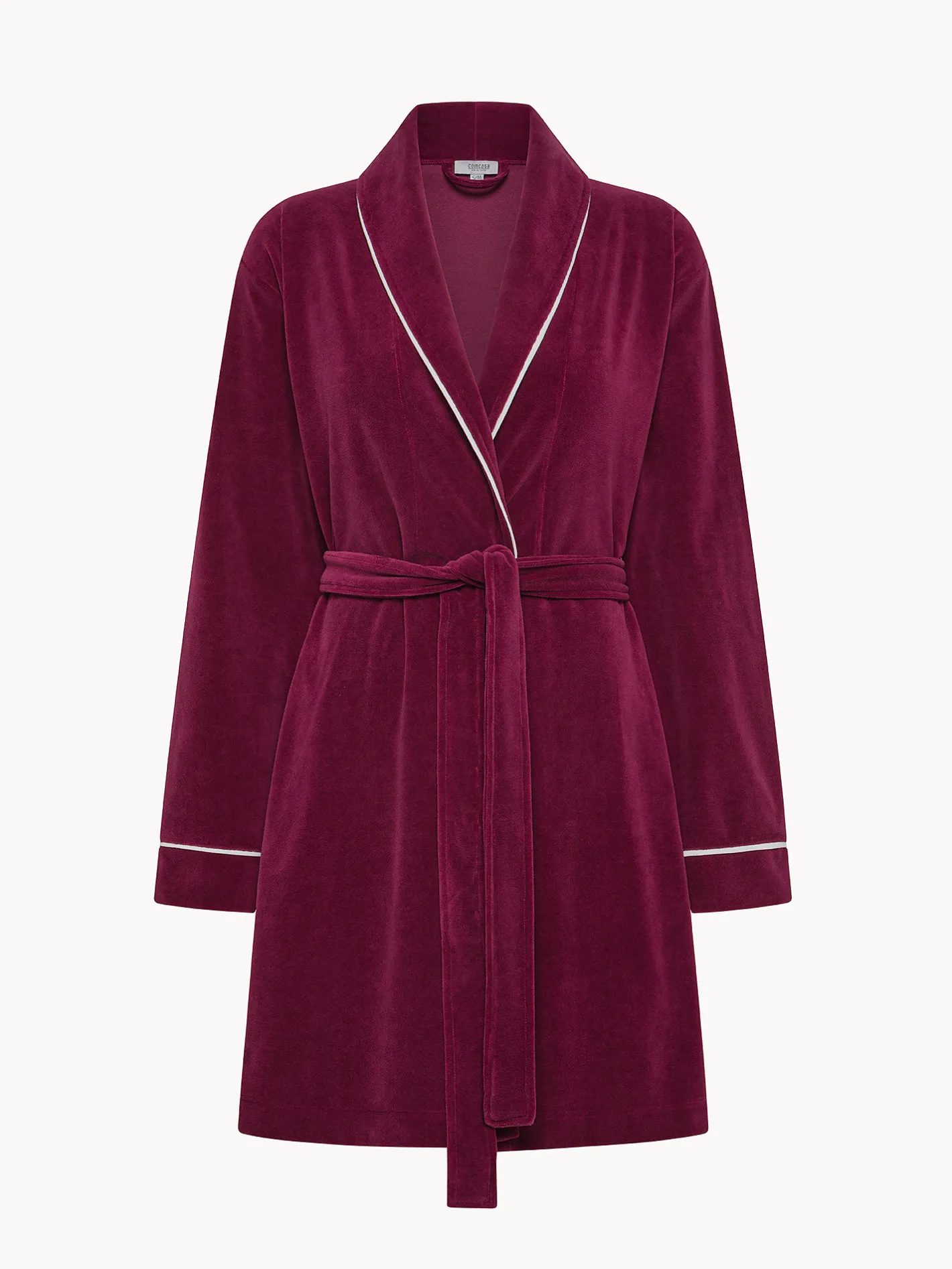 Homewear|Vestaglia in velluto con cintura Rosso ciliegia