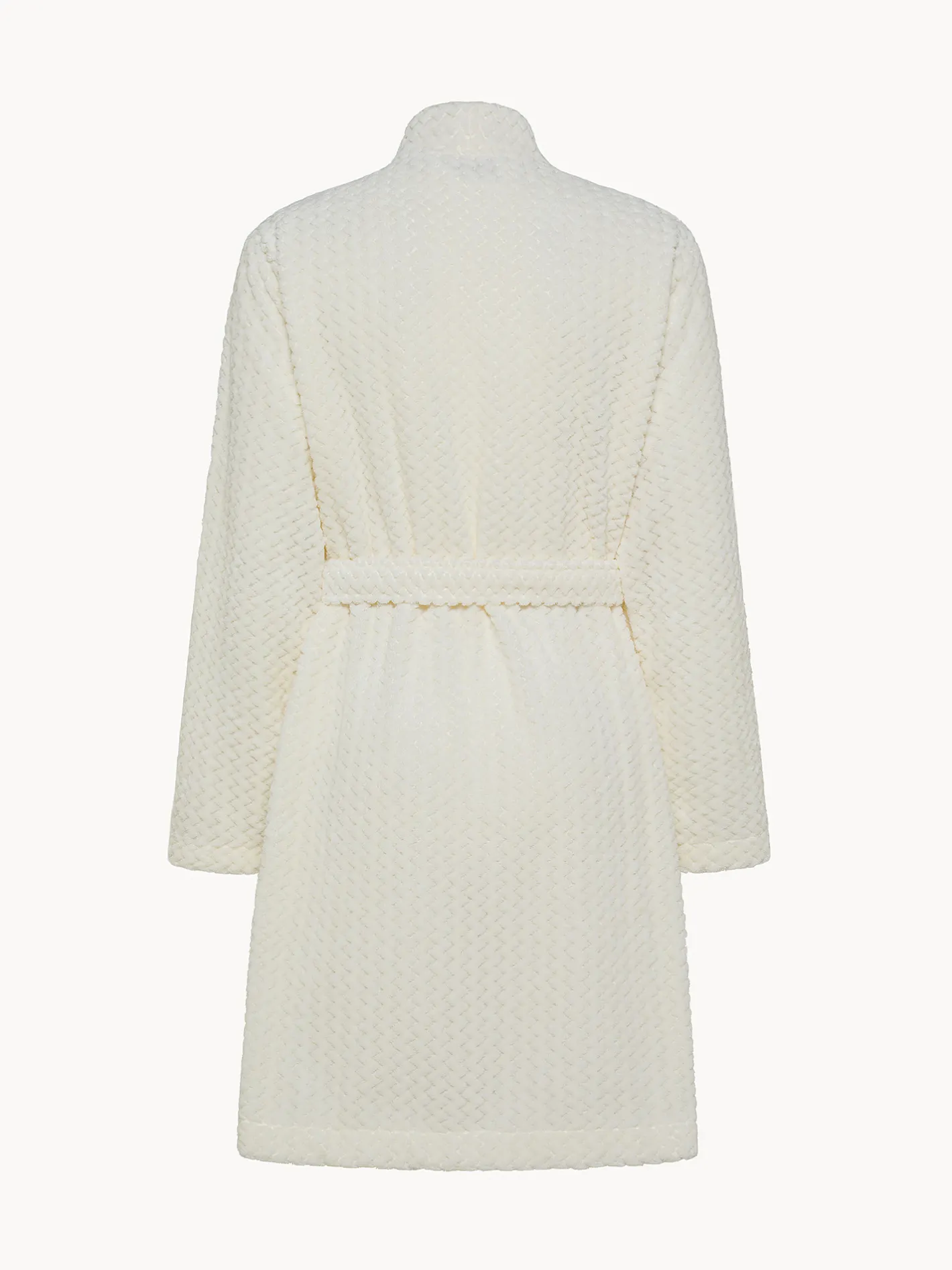 coincasa Homewear|Vestaglia pile con scollo kimono Bianco latte