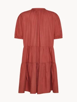 Homewear|Teli Mare E Accessori|Vestito a balze in twill di cotone Marrone chiaro