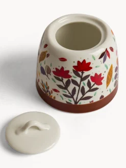 coincasa Zuccheriere E Lattiere|Zuccheriera in stoneware motivo foglioline Multicolor